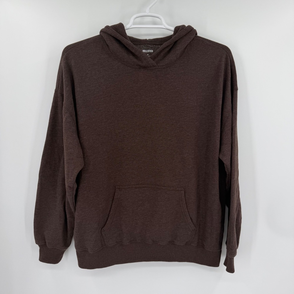 Hollister Brown Fleece Hoodie and Wide Leg Sweatpants Lounge Set Medium Short